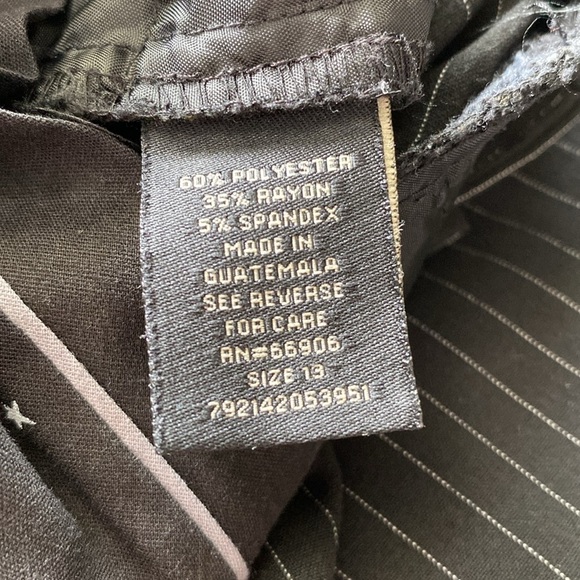 Y2K Dana Black Pin Striped Dress Pants Size 13 Juniors - Picture 7 of 8